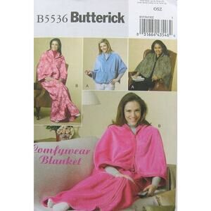 Butterick 5536 Sewing Pattern Comfywear Blanket Lounge Wrap One Size Uncut‎